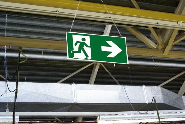 Schilder Klar Rettungsweg links/rechts doppelseitig DIN EN ISO 7010 300x150x1.5 mm Kunststoff langnachleuchtend 1575/91