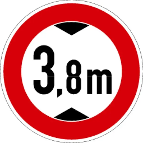 Schilder Klar Verkehrszkalibrieren Verbot für Fahrzeuge über angegebene Höhe 420 mm Folie selbstklebend 2650030