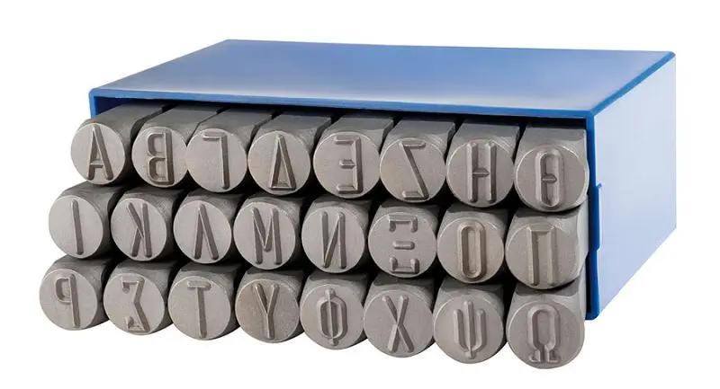 GRAVUREM Schlagbuchstaben (GRIECHISCHES ALPHABET) Schrifthöhe: 3 mm 10603000