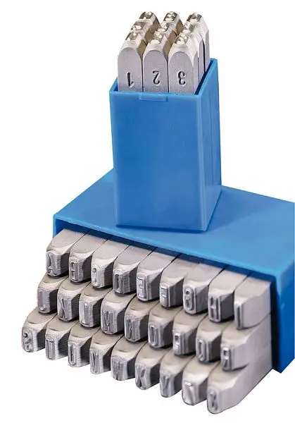 GRAVUREM S Standard Schlagzahlen und -buchstaben (Vereinigung) 0-9 + -Z &amp; Schrifthöhe: 6 mm 10706000