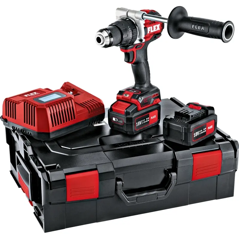 FLEX 2-Gang Akku-Schlagbohrschrauber 180 V mit Turbo-Modus PD 2G 18.0-EC-HD/5.0 Set 515701