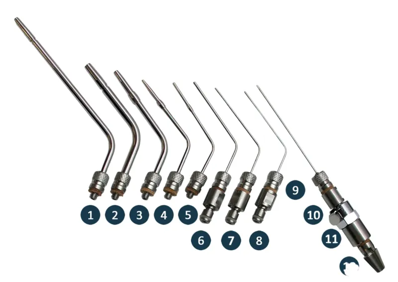 Hochwertiges Lavabis Arterienkanülen Set QC und Schlauchstecker 9-teilig