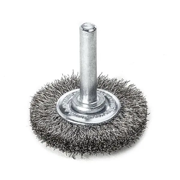 Lessmann Rundbürste mit 6 mm Schaft Ø 40 x 6 - 8 mm Stahldraht gewellt 020 mm VE: 10 Stück 414142