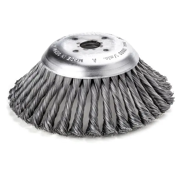 Lessmann Zopf-Kegelbürste Ø 170 mm 32 Zöpfe Stahldraht glatt 050 mm Bohrung 254 mm VE: 10 Stück 475.251.01