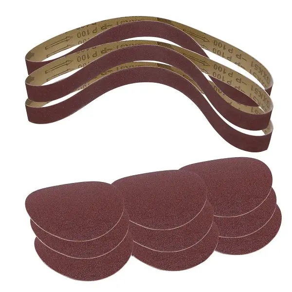 Scheppach Schleifbänder / Schleifpapier Satz Schleifband Körnung 60 / 100 / 180 12-teilig 3903301707