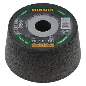 Rhodius PROline SIC Schleiftopf Durchmesser [mm]: 110/90 Stärke [mm]: 55 Bohrung [mm]: 22.23 VE: 6 Stück 303258
