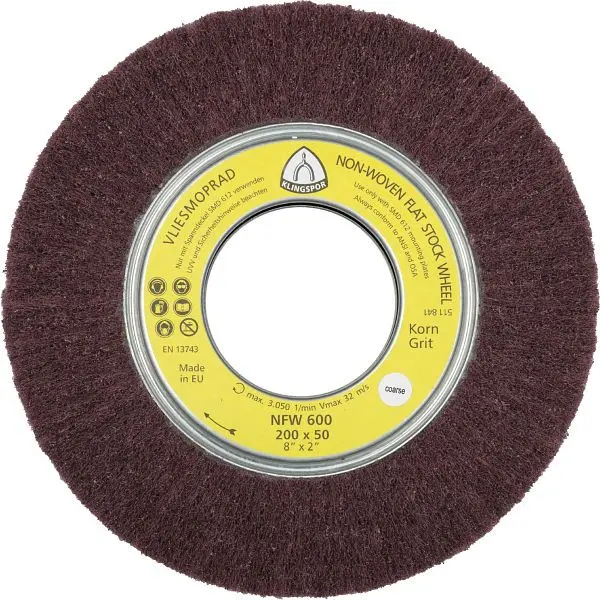 Klingspor NFW 600 Vliesräder 200 x 50 x 68 mm Medium Korund VE: 2 Stück 258902