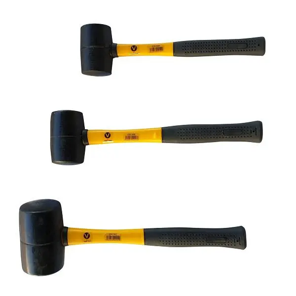 VaGo-Tools 3-teiliges Set Gummihammer 370/500/1200g Schlosserhammer Schonhammer Hämmer 233-330/350/390 je 1_rv