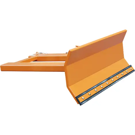 Schneeschieber SCH-L 1500, 1500 mm, für Gabelzinken, Gummischürfleisten, lackiert, gelborange RAL 2000 inkl. Streugut un...