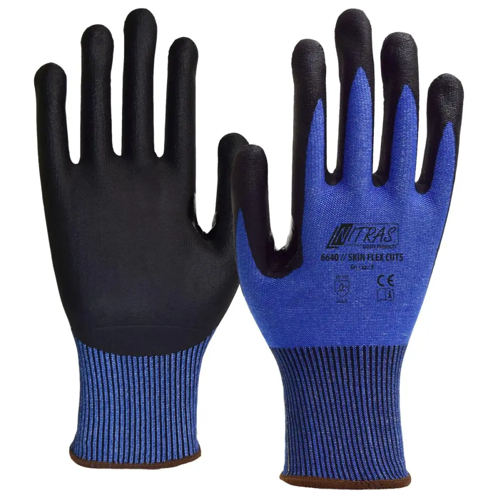 NITRAS SKIN FLEX CUT5 Schnittschutzhandschuhe blau Spezialbeschichtung Grösse: 10 VE: 100 Paar 6640-10