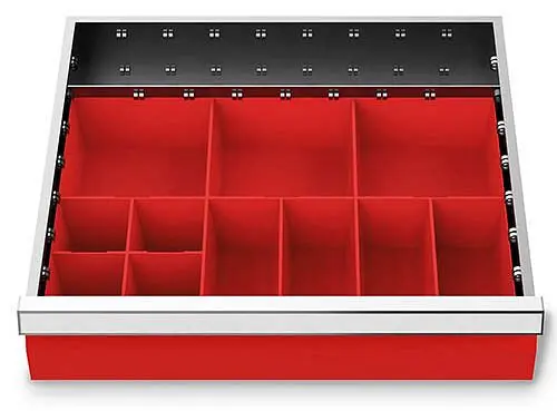 Bedrunka+Hirth Kleinteilekästen Set 12-teilig R 18-16 Blendenhöhe 75 mm Abmessungen mm (BxTxH): 450 x 400 x 55 146-132-075