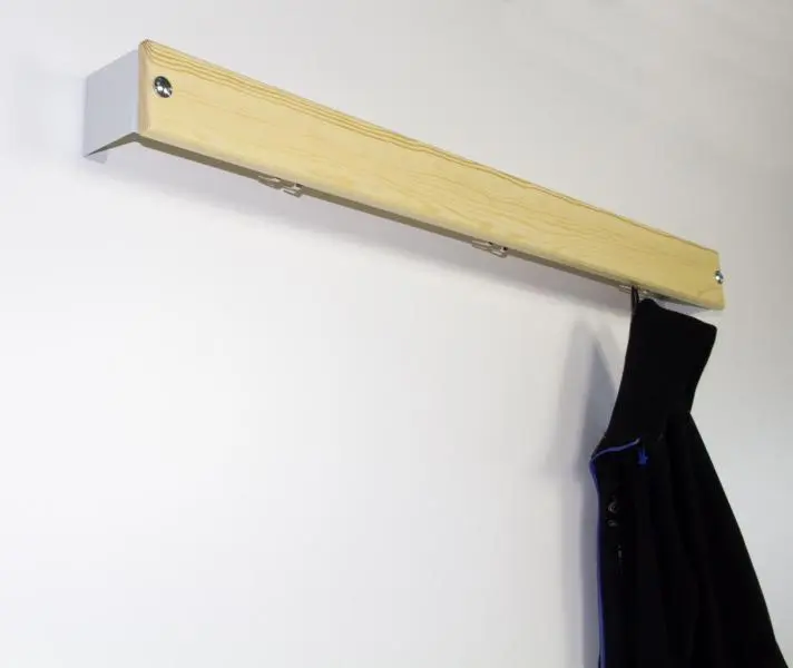 SYPRO Hakenleiste 101 Holz/Stahl lichtgrau 1314492