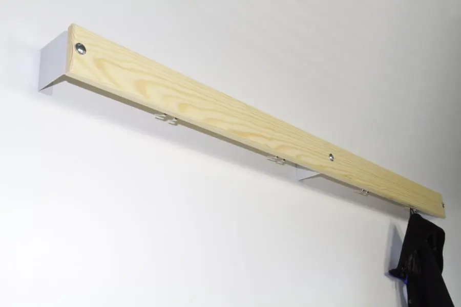 SYPRO Hakenleiste 200 Holz/Stahl lichtgrau 1818742