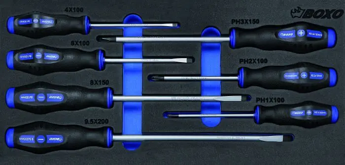 Boxo Schraubenzieher-Satz Schlitz und Phillips 7-teilig VE: 10 Stück BX005A