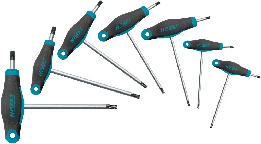 Hazet Schraubenzieher Satz mit T-Handhabung Innen TORX® Profil Anzahl Werkzeuge: 7 829KKT/7