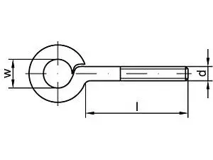 ART 88136 Gewindeösen Stahl Typ 48 M 5 x 40 galvanisch verzinkt VE=S (100 Stück)