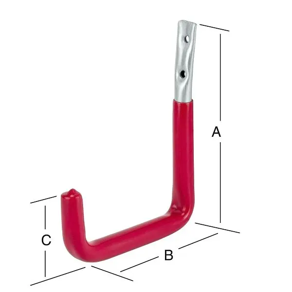 Vormann Wandhaken U-Form 140 x 114 x 53 mm verzinkt rot gummiert 001451004BL
