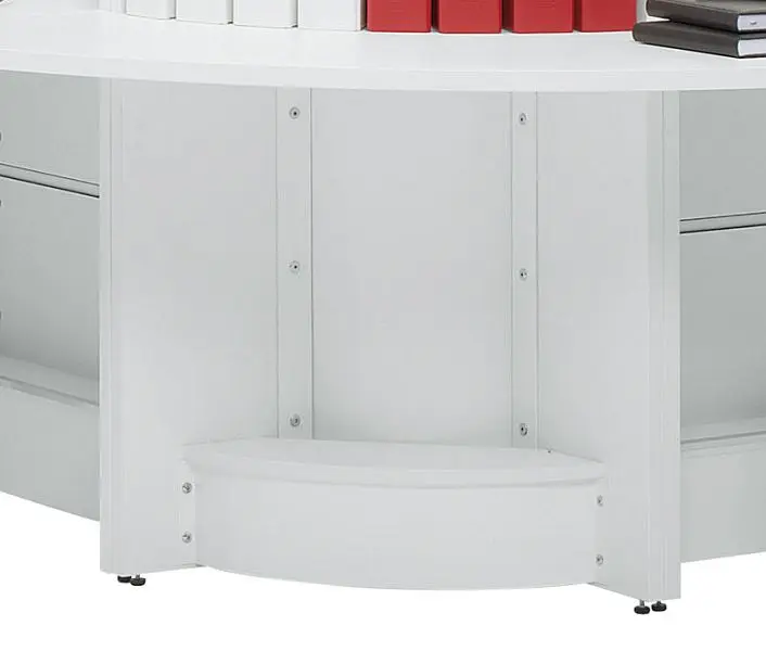 Deskin Theken-Eckelement 90° innen ELINUS Dekor weiß Front Metall weiß gepulvert B 780 x T 780 x H 1085 mm 257959