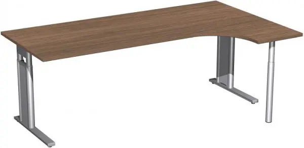 geramöbel PC-Schreibtisch rechts höhenverstellbar C Fuß Blende optional 2000x1200x680-820 Steckschlüsselbaum/Silber N-...