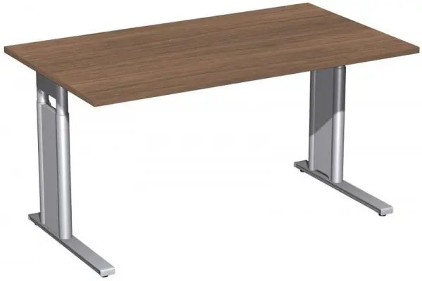 geramöbel Schreibtisch höhenverstellbar C Fuß Blende optional 1400x800x680-820 Steckschlüsselbaum/Silber N-647145-NS