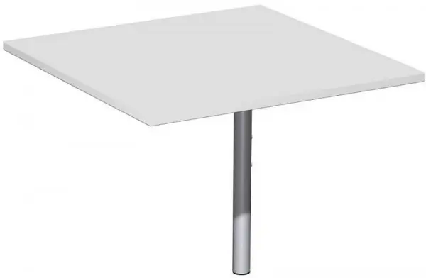 geramöbel Verkettungsplatte Volleck 90° mit Stützfuß mit Kabelführung höhenverstellbar 800x800x680-820 Lichtgrau/Sil...