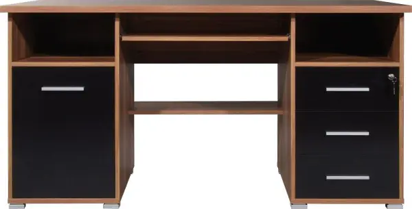 GERMANIA Schreibtisch 0484 Schwarz/Walnuss-Nachbildung 0484-87