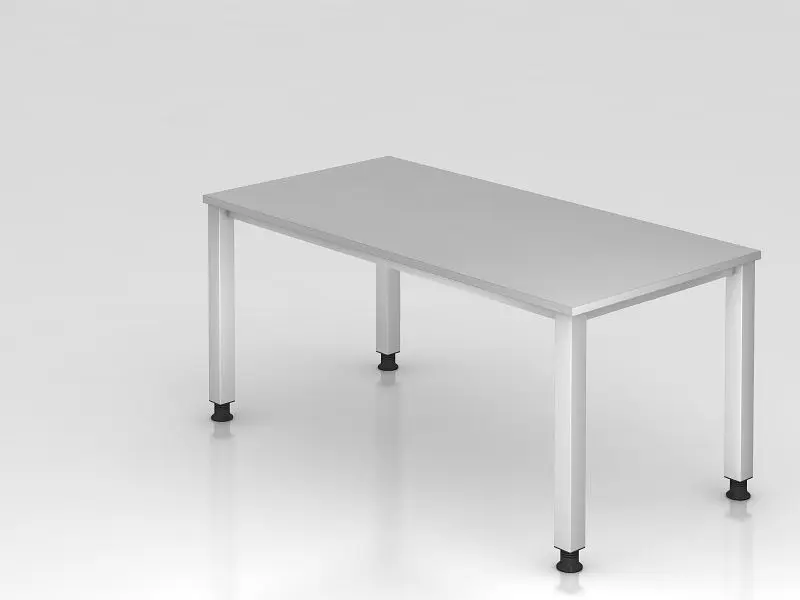 Hammerbacher Schreibtisch 4-Fuß eckig 160x80cm Grau Rechteckform VQS16/5/S