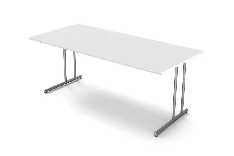 Kerkmann Schreibtisch mit C-Fuß-Gestell Start Up B 1800 mm x T 800 mm x H 750 mm Farbe: Weiß 11434110