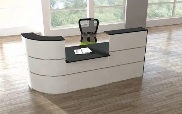 Kerkmann Theke Cento 5 B 2800 x T 950 x H 1100 mm weiß/anthrazit 21385410