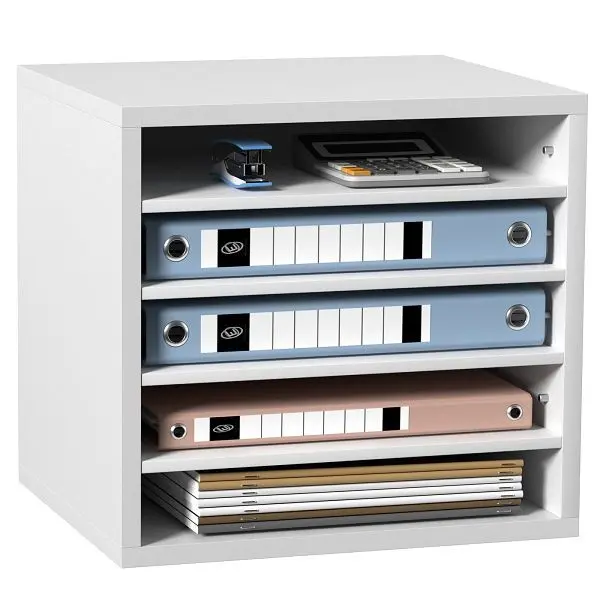 VEVOR 355 x 305 x 330 mm Briefablage Schreibtisch Organizer 23–56 cm Einstellbar A4 Stapelbar Quer Papierablage weiß MZ...