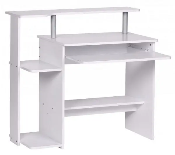 Wohnling Computertisch Weiß 94 x 905 x 485 cm Laptop Tisch Modern mit Tastaturauszug WL1.153