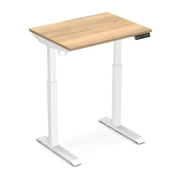 Worktrainer Sitz-Steh-Schreibtisch StudyDesk (Weiß / Eiche Natur 80 x 60 cm) StD-xs-Weiß-no