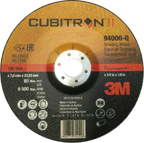 3M Cubitron II Schruppscheibe 180 mm x 70 mm x 22 mm A36 Typ 27 VE: 20 Scheiben 7100074407