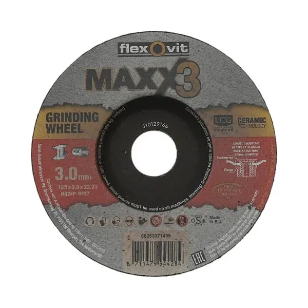 Flexovit Schruppscheibe NQ24P-230x7.0x22.23-T27 FLX-MaXX 3 MAXX3 gekröpft - 27 NQ24P VE: 10 Stück 66253371498
