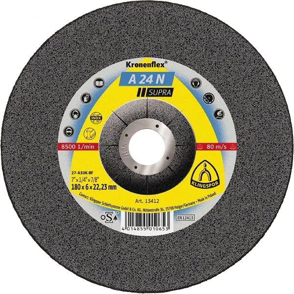Klingspor 24 N Schruppscheiben 230 x 6 x 2223 mm gekröpft VE: 10 Stück 13432