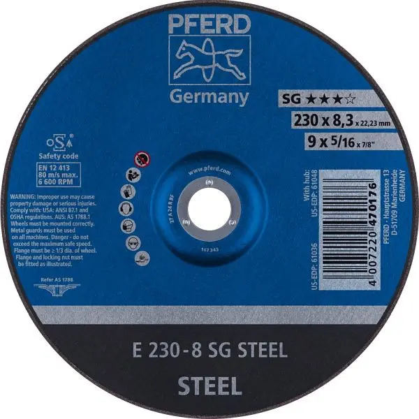 Pferd Schruppscheibe E 230-8 SG STEEL VE: 10 Stück 62223826