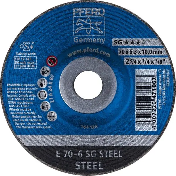 Pferd Schruppscheibe E 70-6 SG STEEL/100 VE: 10 Stück 62207626