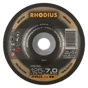 Rhodius PROline RS38 Schruppscheibe Durchmesser [mm]: 125 Stärke [mm]: 7 Bohrung [mm]: 22.23 VE: 25 Stück 200451