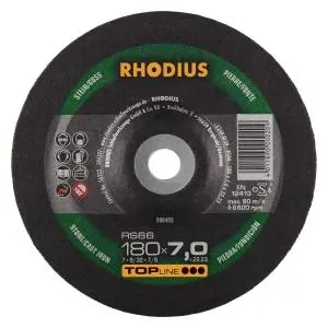 Rhodius TOPline RS66 Schruppscheibe Durchmesser [mm]: 180 Stärke [mm]: 7 Bohrung [mm]: 22.23 VE: 10 Stück 200403