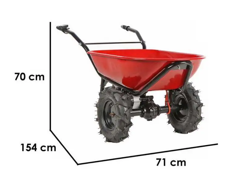 Geotech CAR 260T-100 - Akku-Schubkarre mit Traktorreifen - Akku 40V 6 Ah