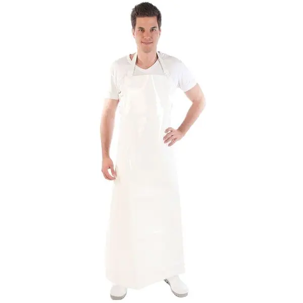 Hygostar Latzschürzen ca. 300 my weiß 130 x 90 cm PU ohne Gewebeeinlage VE: 5 Stück 2371