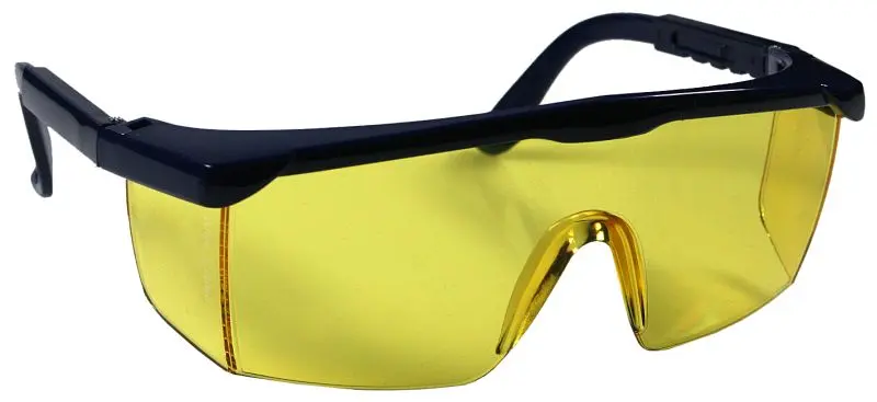 Busching UV-Sicherheitbrille Gelb getönt EN 166/170 verstellbare Sportbügel mit Rundumsicht 100064