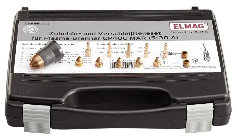 ELMAG Zubehörteile- und Verschleißteileset für Plasma-Brenner CP40 MAR (5-30 Ampere) zu Power Plasma 3035/M- 00055