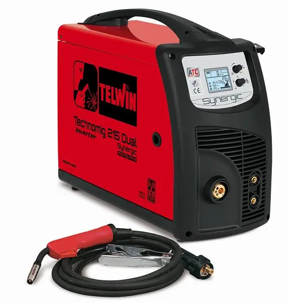 Telwin TECHNOMIG 215 DUAL SYNERGIC Mikroprozessorgeskostspieligtes Drahtschweißgerät 230 V 816053