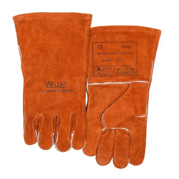 ELMAG 5-Finger-Schweißerhandschuhe WELDAS 10-2101XL-LH MIG/MAG/MMA aus Baumwolle Länge: 34 cm Grösse 9 5 (2 Stück link...