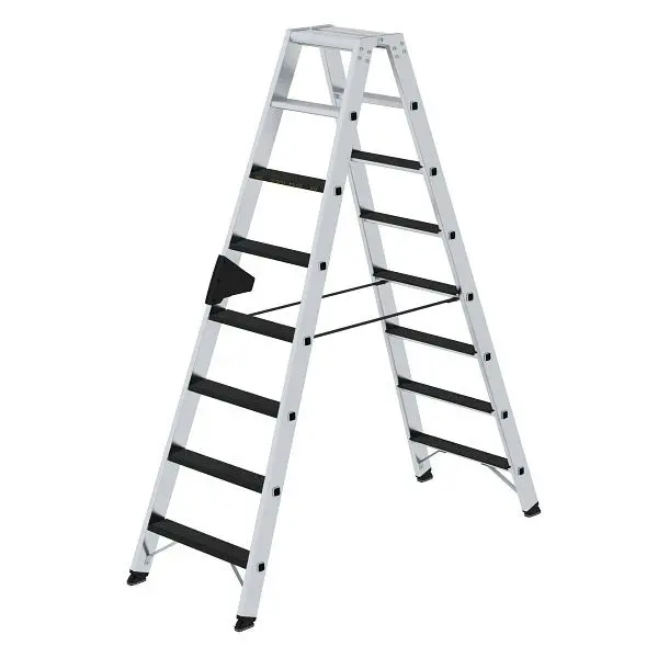 Munk Günzburger Steigtechnik Stufen-Stehleiter 250 kg beidseitig begehbar mit clip-step R 13 2x8 Stufen 043808