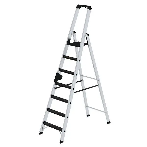 Munk Günzburger Steigtechnik Stufen-Stehleiter 250 kg einseitig begehbar mit clip-step R 13 7 Stufen 042707
