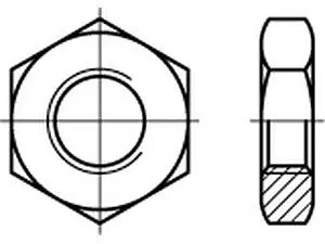 Sechskantmuttern Form B DIN 439 04 BM 30 -LH galvanisch verzinkt VE=S (25 Stück)