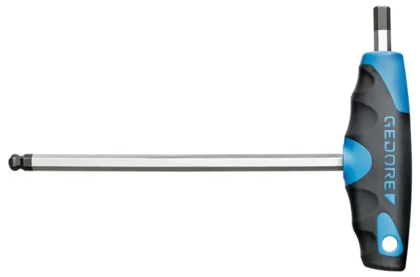 GEDORE Winkelschraubendreher mit 2K-T-Handhabung für Innensechskantschrauben 5 mm 2502631