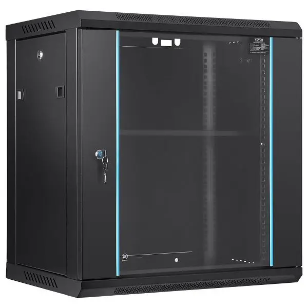VEVOR 12U Netzwerk-Serverschrank zur Wandmontage 155" tief ca. 91 kg. Bodenmontierte Ladekapazität WLJJGHB12U155...